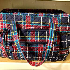 Brand New with Tags Vera Bradley Tartan Weekender Bag with Trolley Sleeve